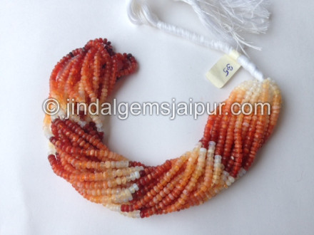 Fire Opal Faceted Roundelle Shape Beads